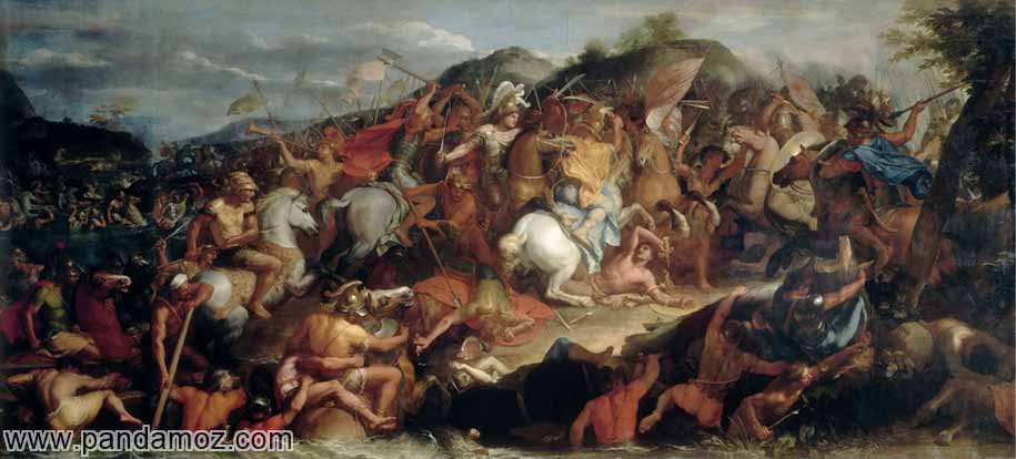 عکس نقاشی نبرد گرانیک یا گرانیکوس که نخستین نبرد و رویارویی اسکندر مقدونی با شاهنشاهی هخامنشی بود که در حوالی آسیای صغیر و کنار رود گرانیک رخ داد