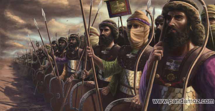 عکس نقاشی سربازان و لشکریان پادشاهی هخامنشیان. گارد جاویدان شاهنشاهی